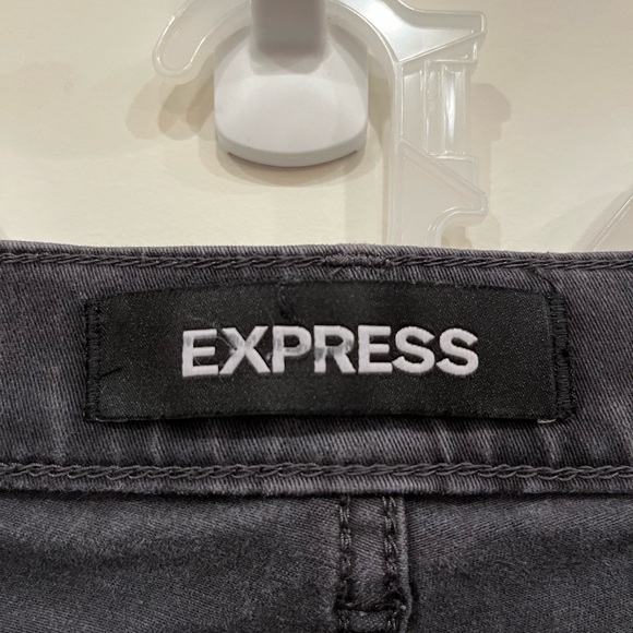 Express Mid Rise Grey Supersoft Skinny Jeans - Picture 3 of 4